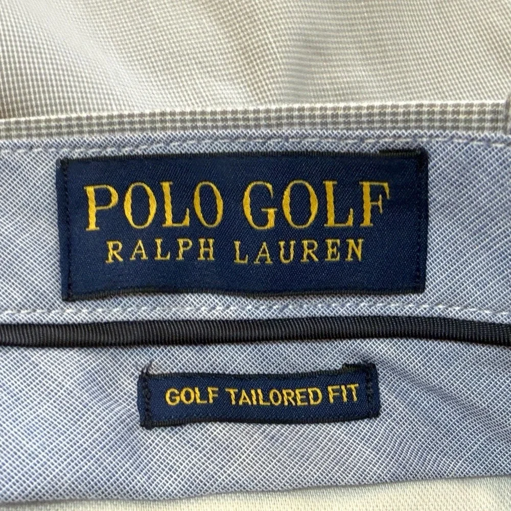 Ralph Lauren Polo Golf Tailored Fit Pants Mens 36x32 Gray Microcheck Lightweight